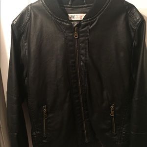 Black pleather moto jacket